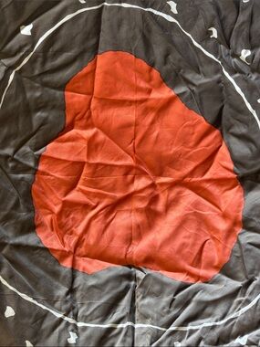 Givenchy vintage silk scarf brown background with a central orange abstract